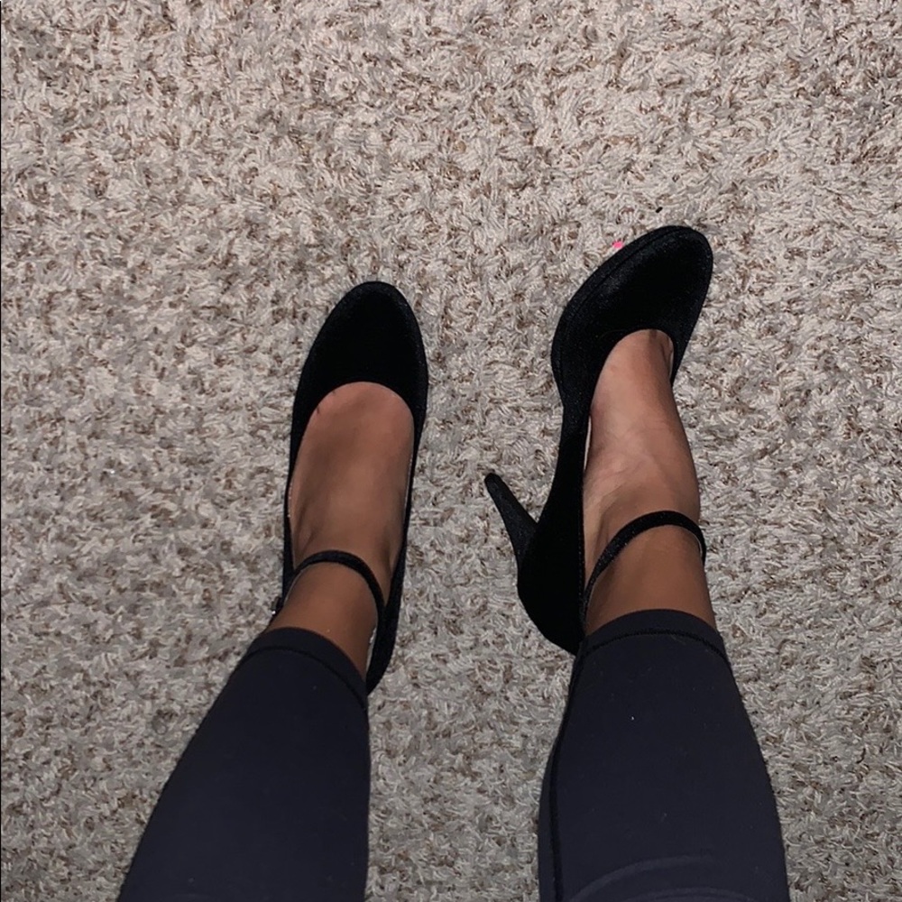 velvet/ suede heels